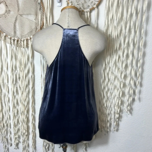 CAMI NYC Lilac Blue Velvet and Lace Tank Size Small - Picture 4 of 7